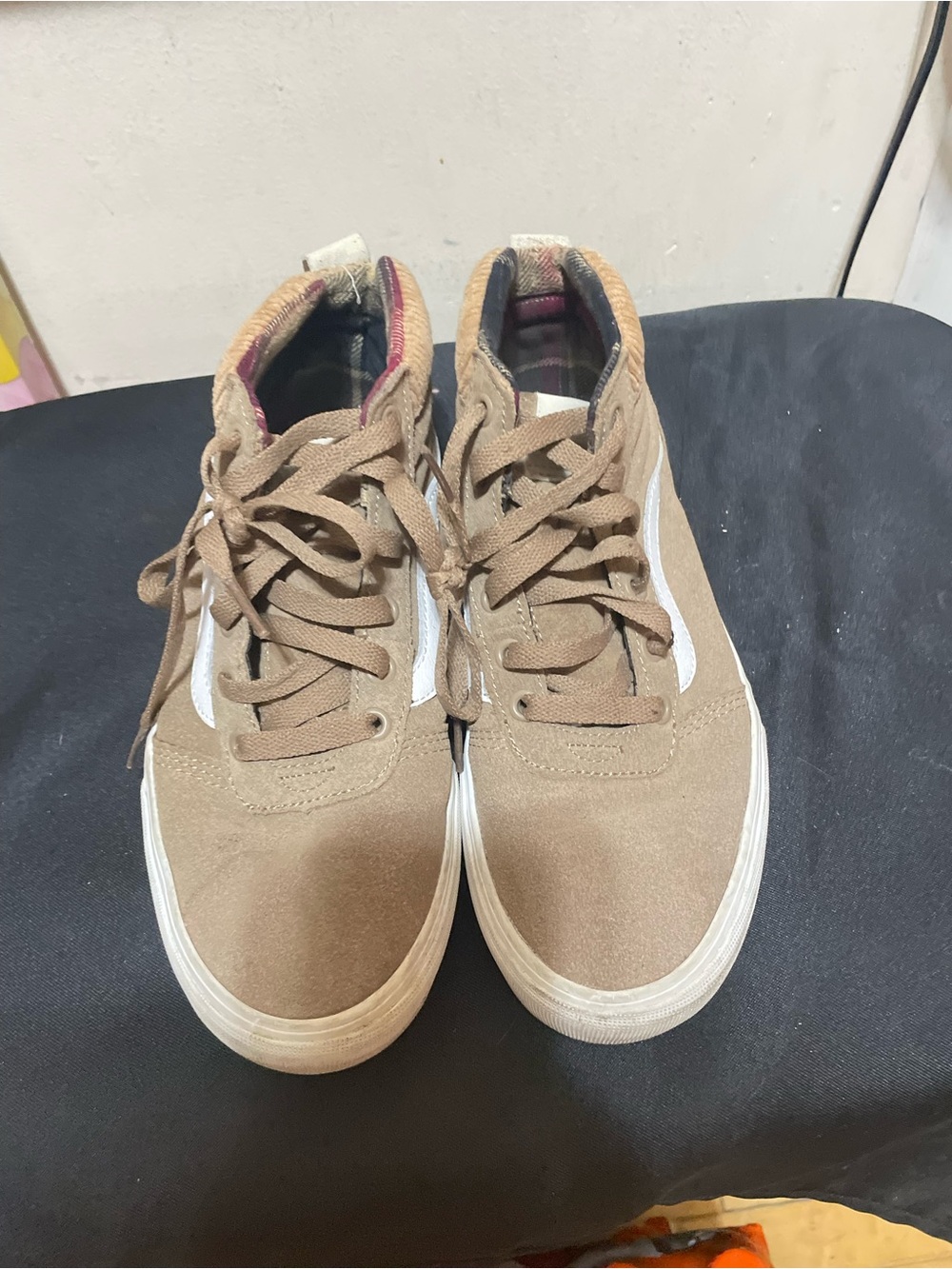 Vans Tan Suede High-Top Sneakers